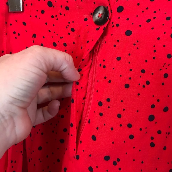 Zara red black spotted high waisted loose shorts xs NWT - Picture 3 of 7